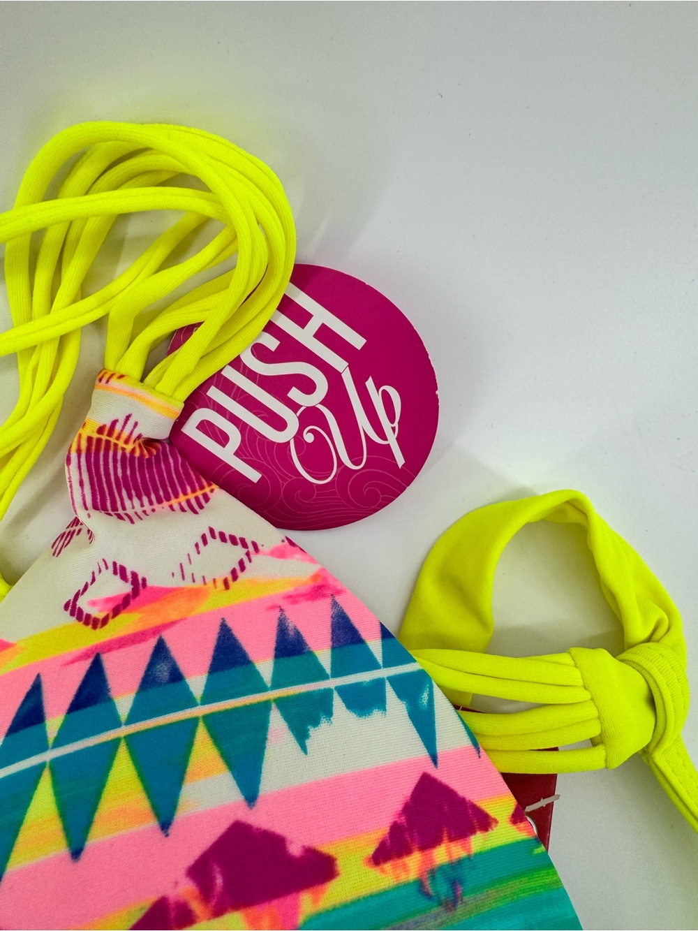 Gossip Neon Yellow Teal & Hot Pink Tie-Dye Bikini set size Large NWT - Picture 4 of 10